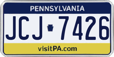 PA license plate JCJ7426