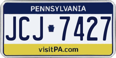 PA license plate JCJ7427