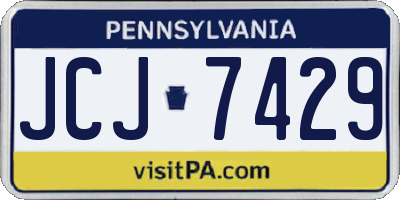 PA license plate JCJ7429