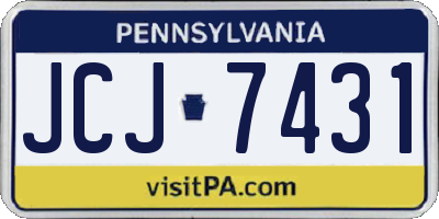 PA license plate JCJ7431