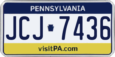 PA license plate JCJ7436