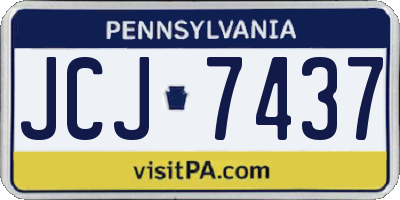 PA license plate JCJ7437