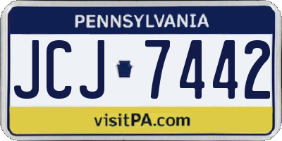 PA license plate JCJ7442