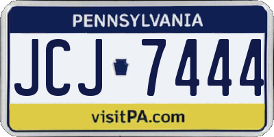 PA license plate JCJ7444