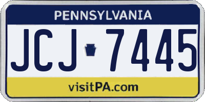 PA license plate JCJ7445
