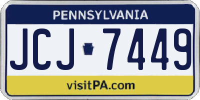 PA license plate JCJ7449