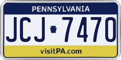 PA license plate JCJ7470