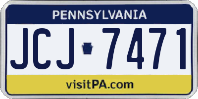 PA license plate JCJ7471