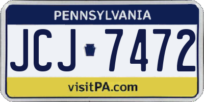 PA license plate JCJ7472