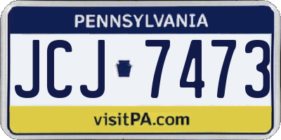 PA license plate JCJ7473
