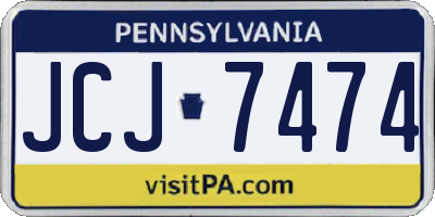 PA license plate JCJ7474
