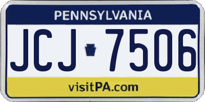 PA license plate JCJ7506