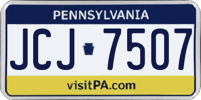 PA license plate JCJ7507