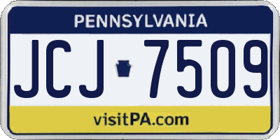 PA license plate JCJ7509