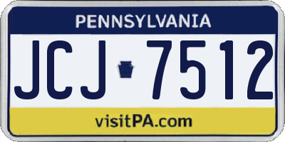 PA license plate JCJ7512