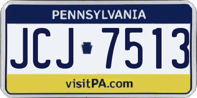 PA license plate JCJ7513
