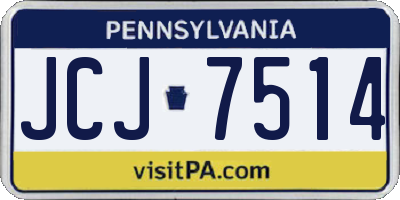 PA license plate JCJ7514