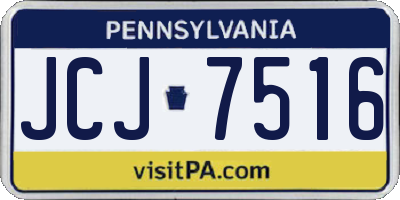 PA license plate JCJ7516