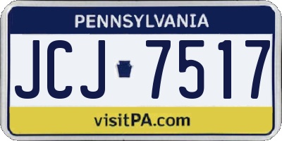 PA license plate JCJ7517