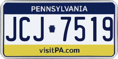 PA license plate JCJ7519