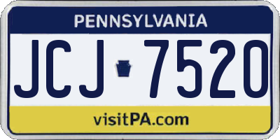 PA license plate JCJ7520