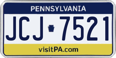 PA license plate JCJ7521