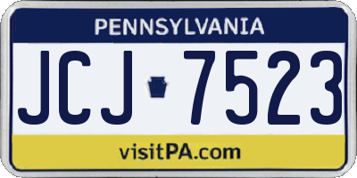 PA license plate JCJ7523