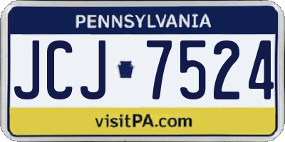 PA license plate JCJ7524