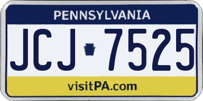 PA license plate JCJ7525