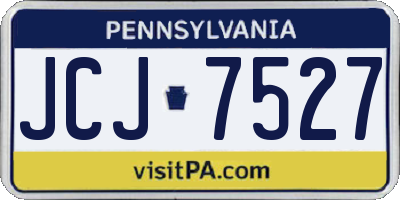 PA license plate JCJ7527