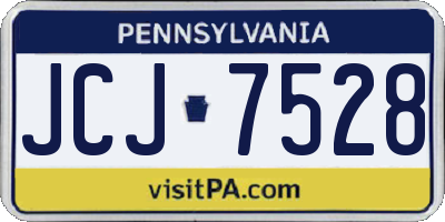 PA license plate JCJ7528