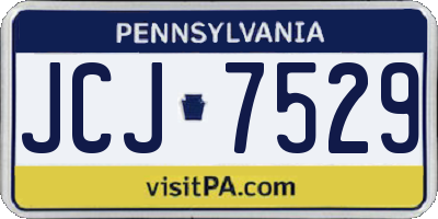 PA license plate JCJ7529