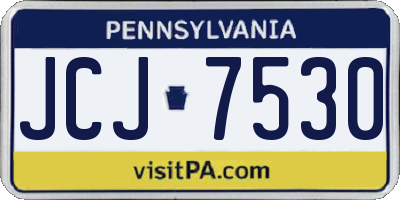 PA license plate JCJ7530