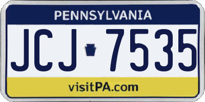 PA license plate JCJ7535