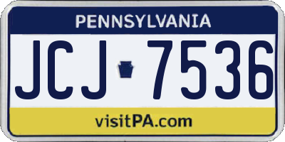 PA license plate JCJ7536