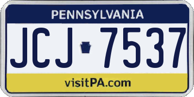 PA license plate JCJ7537