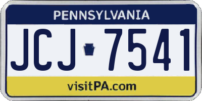 PA license plate JCJ7541