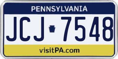 PA license plate JCJ7548