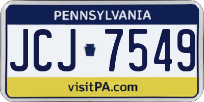 PA license plate JCJ7549