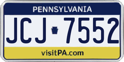 PA license plate JCJ7552
