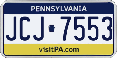 PA license plate JCJ7553