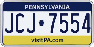 PA license plate JCJ7554
