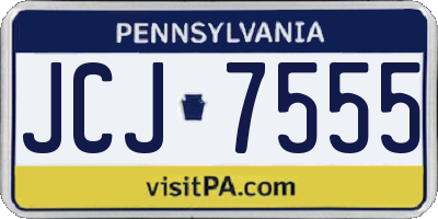 PA license plate JCJ7555