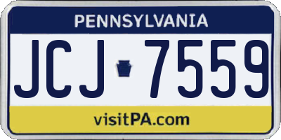 PA license plate JCJ7559