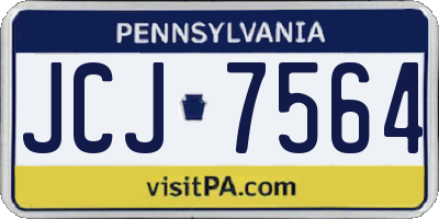 PA license plate JCJ7564