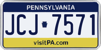 PA license plate JCJ7571