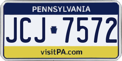 PA license plate JCJ7572