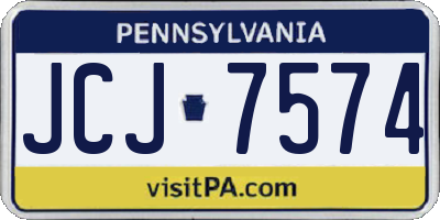 PA license plate JCJ7574