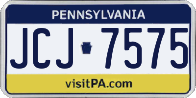 PA license plate JCJ7575