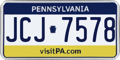 PA license plate JCJ7578